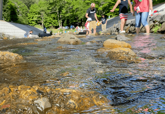 入場無料 滝野すずらん丘陵公園で川遊びができる渓流ゾーン